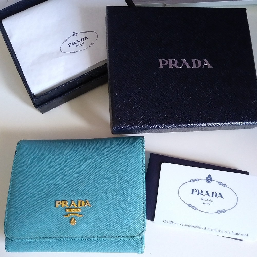 Authentic Prada saffiano trifold wallet